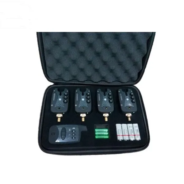 4 Colors LED JZH-RF998B  4+1 Set European-style Black Carp Waterproof Fishing Bite Alarms with CE Certificates