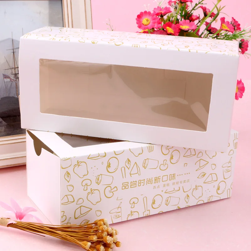 Wholesale Customize Large Transparent Windows Luxury Birthday Cake Packaging Square Clear Window Paper Cake Box