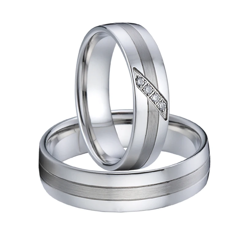 Custom white gold silver titanium couple wedding rings for men and women eheringe silber trauringe snubni prsteny trouwringen