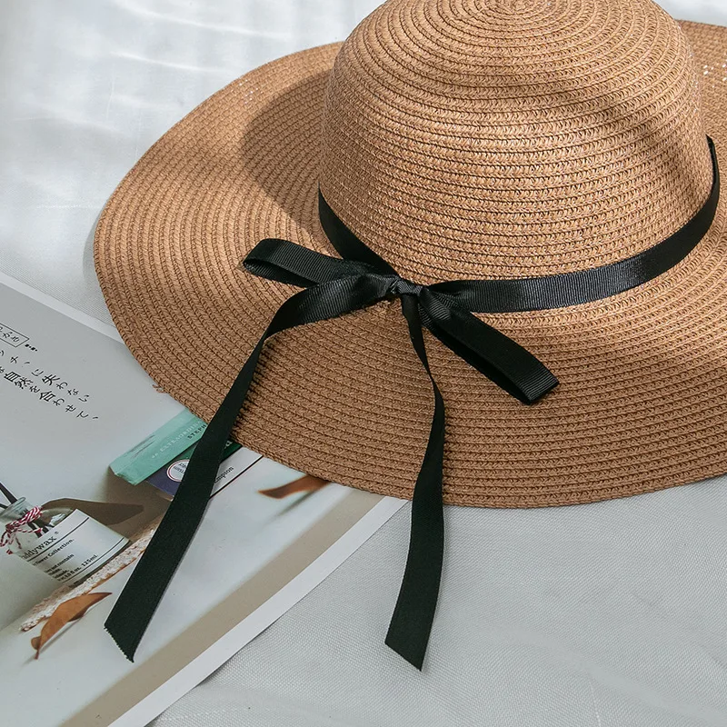 Foldable Travel Strawhat Parent-child Summer Seaside Sun Beach Hat Caps Floppy Oversize Large Wide Brim Fedora Straw Hats Women