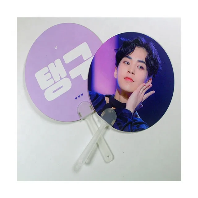 0.6mm  PET  Plastic Korea Celebrity 3d Handfan 3d Lenticular Handfan With Idol Picture