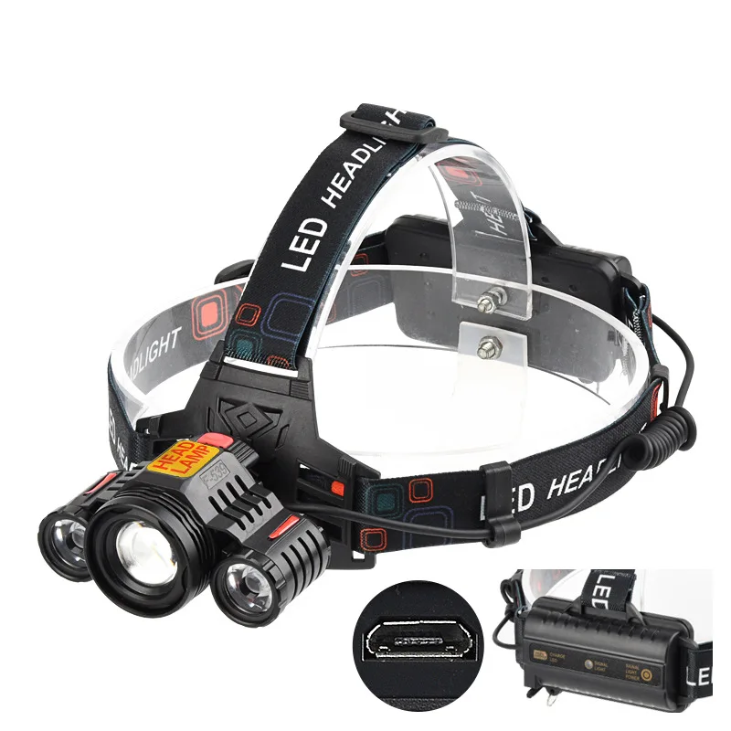 Newly Upgraded Popular LED Strong Light Rotating Zoom Aluminum Alloy Type-C Charging Zoom Headlight