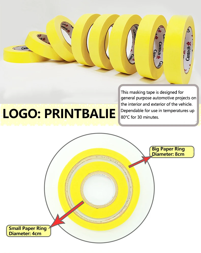 Factory Supply Uv Resistant Automotive Masking Tape