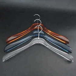 Colorfully luxury thick plastic clothes hangers with rotational metal hook