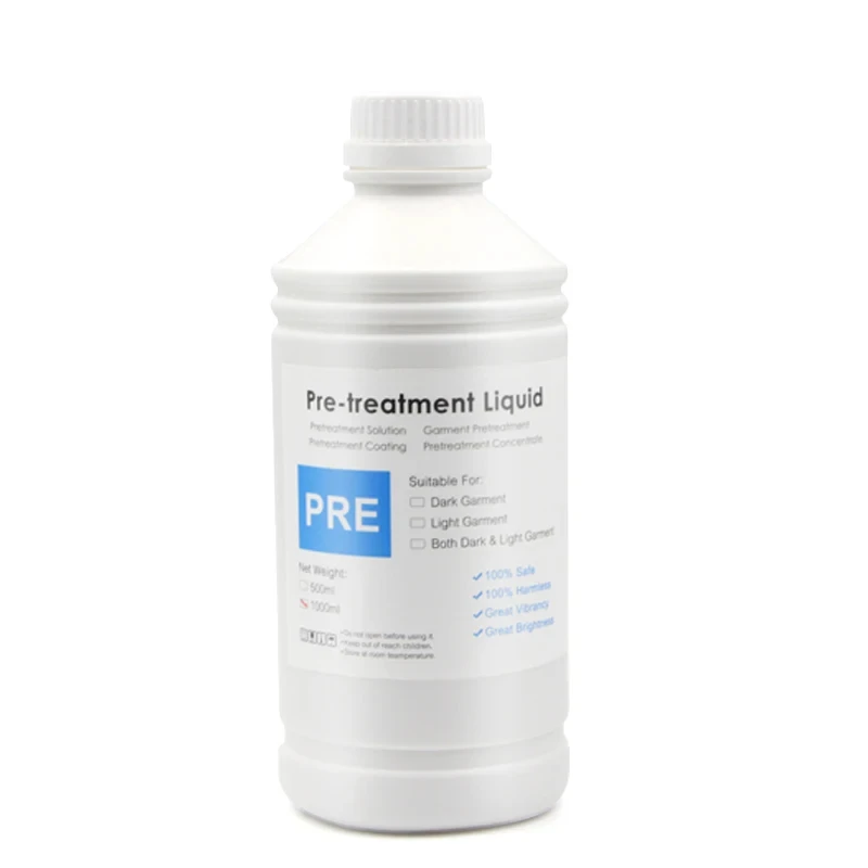 DTG Pre-Treatment 1000ml for Dark Color Fabric for Direct to Garment Printing Ink Digital Textile All E-pson DTG Printers