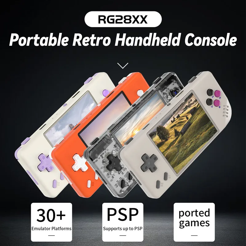 2024 Top Selling Rg28xx Retro Game Console 2024 New 2.83 Inch Handheld Psp Ps1 Emulator 640*480 Screen Linux Game Player