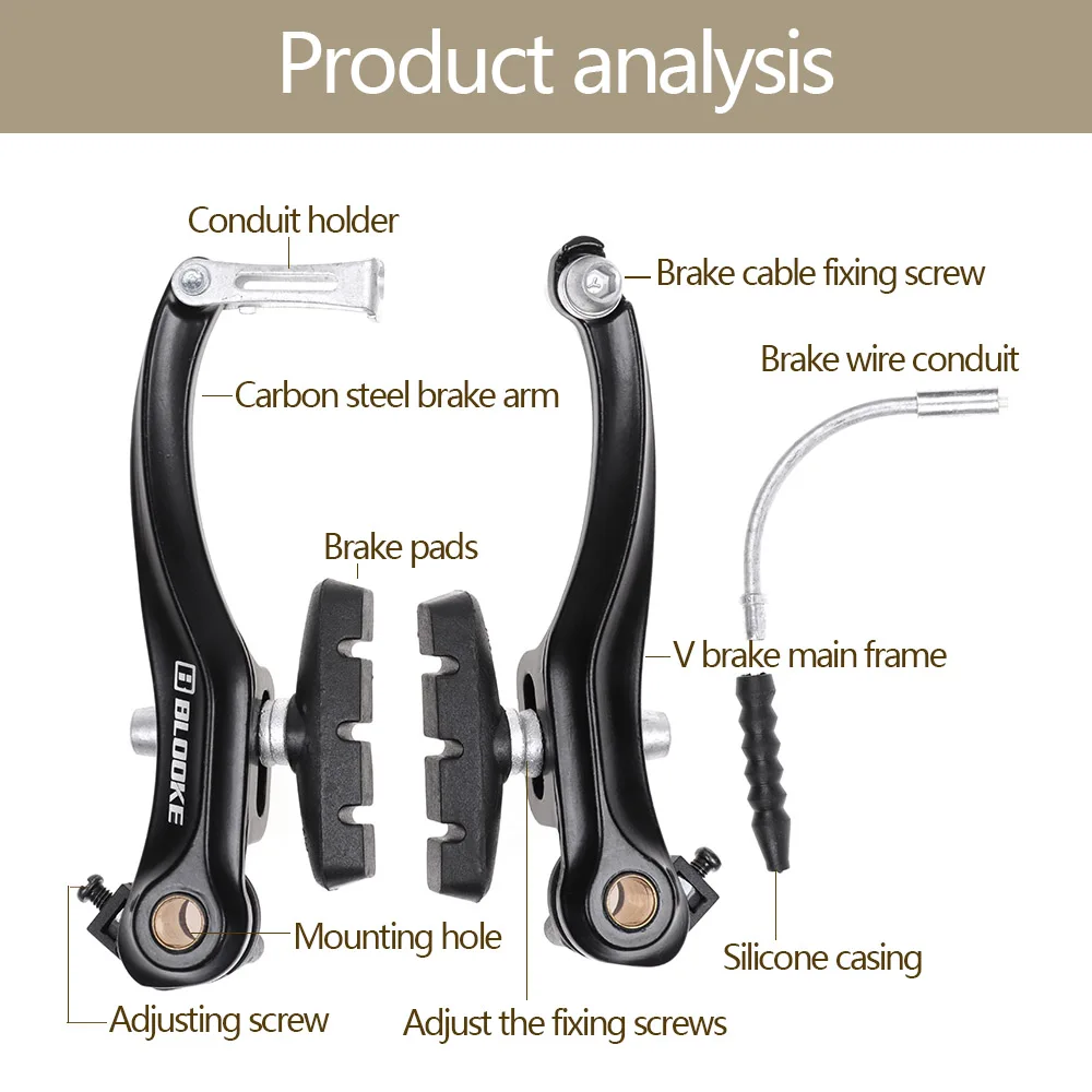 BLOOKE Bmx MTB Bicycle Disc Brake Set Bicycle Parts Aluminium Alloy Mountain Bike V Brake kit