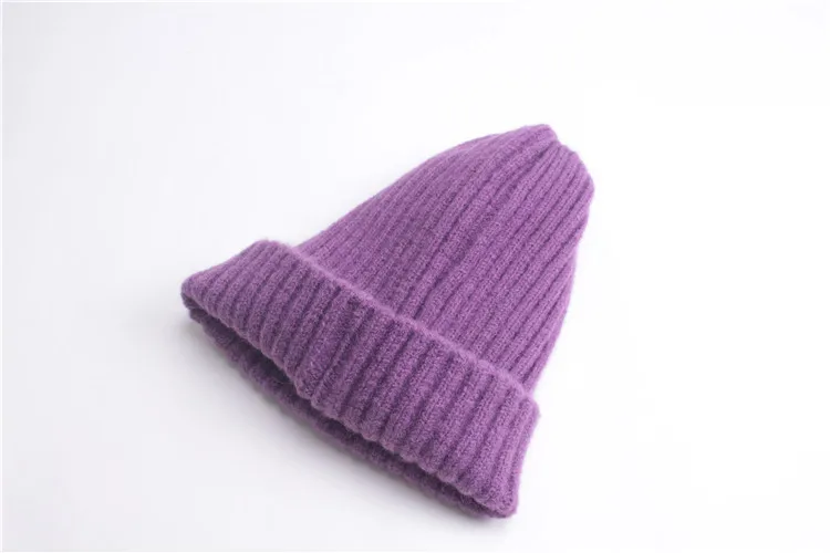 Hot Selling Long Beanie Warm Pink Baby Girls Cap Blank Sweater Boy Hats Toddler Unisex Cotton Winter Beanie Hat Knit For Kids