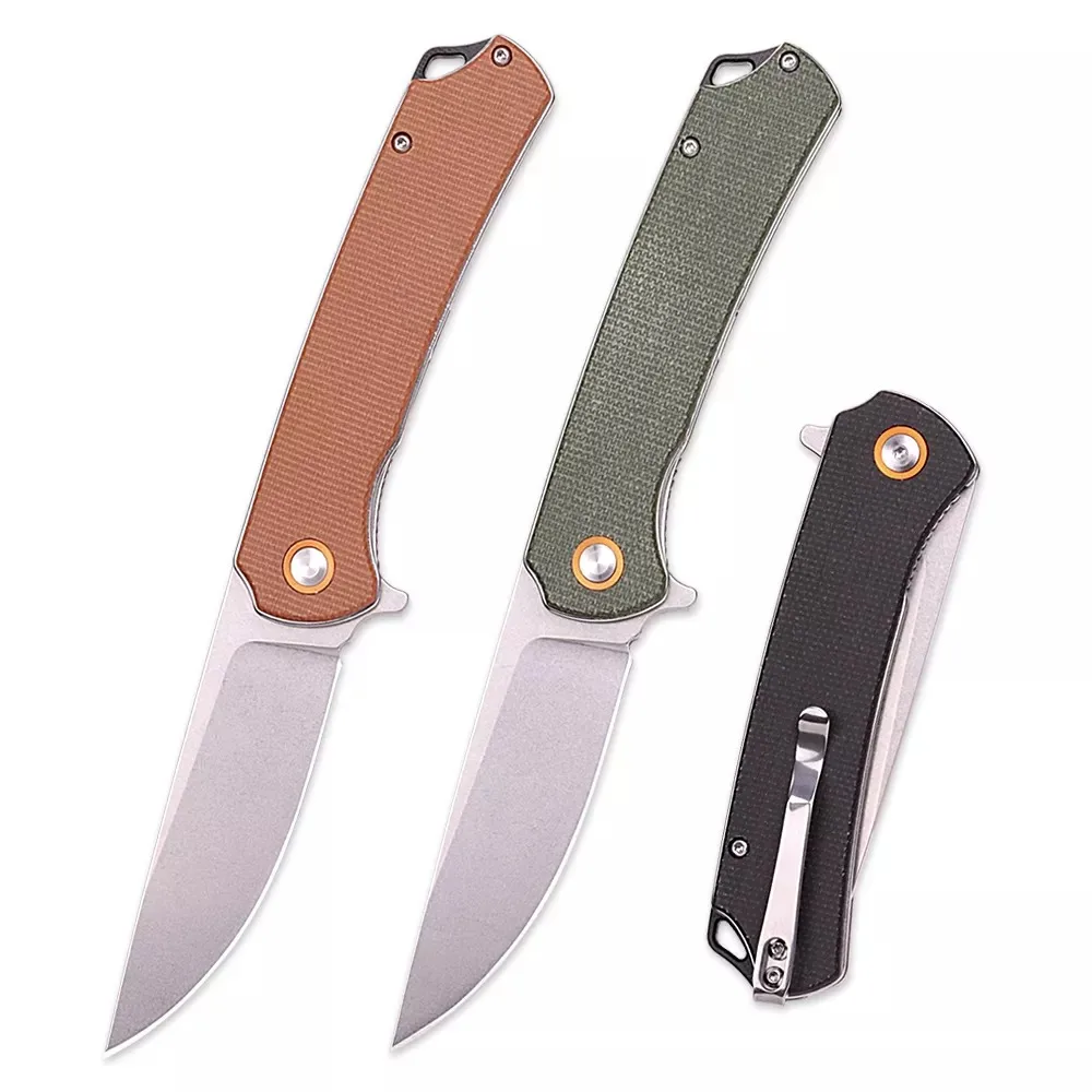 High Quality Delicate Micarta Handle Outdoor Camping Knife EDC Self Defense Folding Pocket Knife