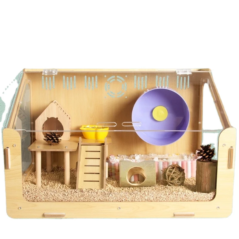 Factory  Wholesale Price Large hamster cage Wooden Syrian rat cage for guinea pig with all accessories