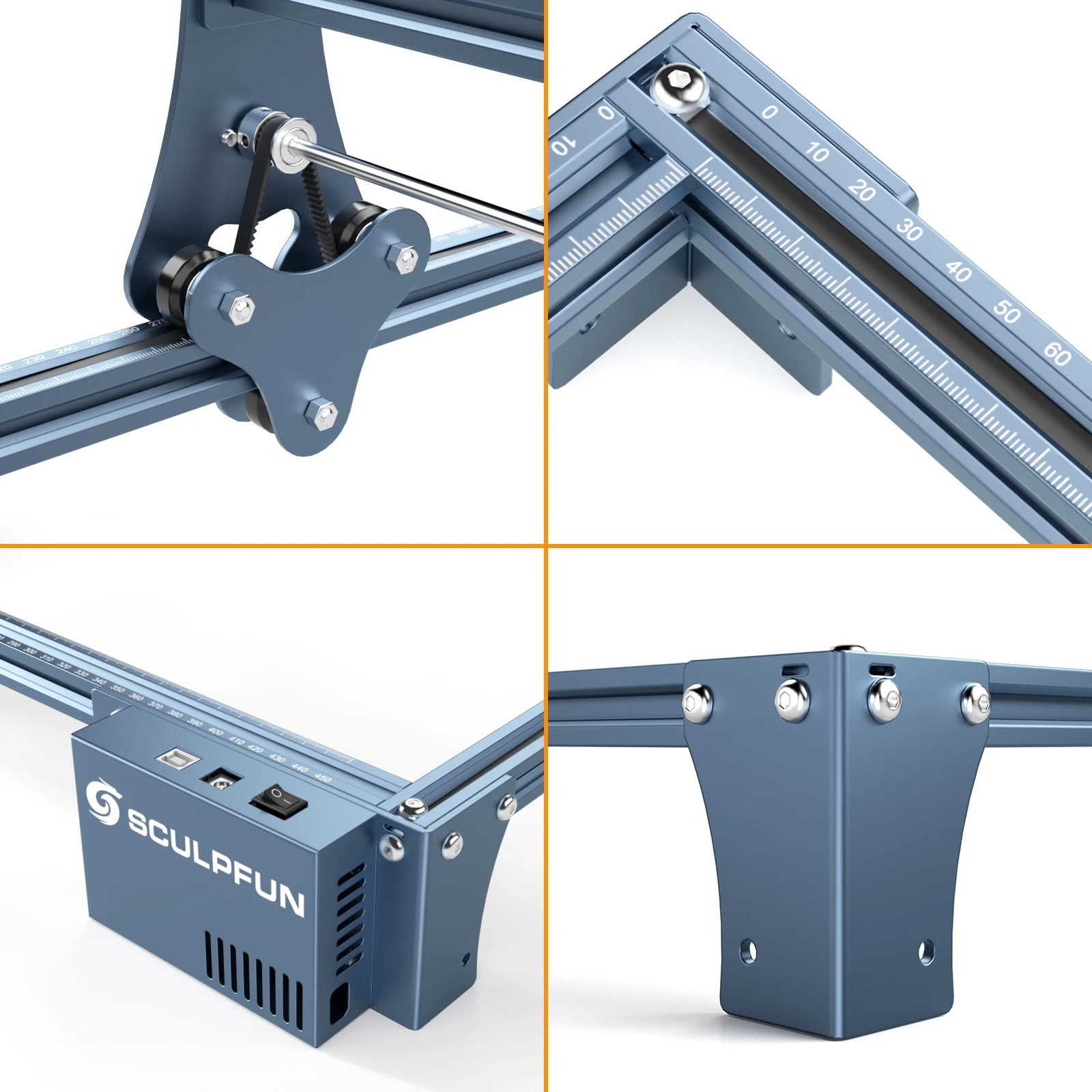 Лазерный станок SCULPFUN S9 90 Вт CO2 CNC лазерный эффект гравировальный режущий инструмент Высокая точность 410x420 мм резьба быстрая