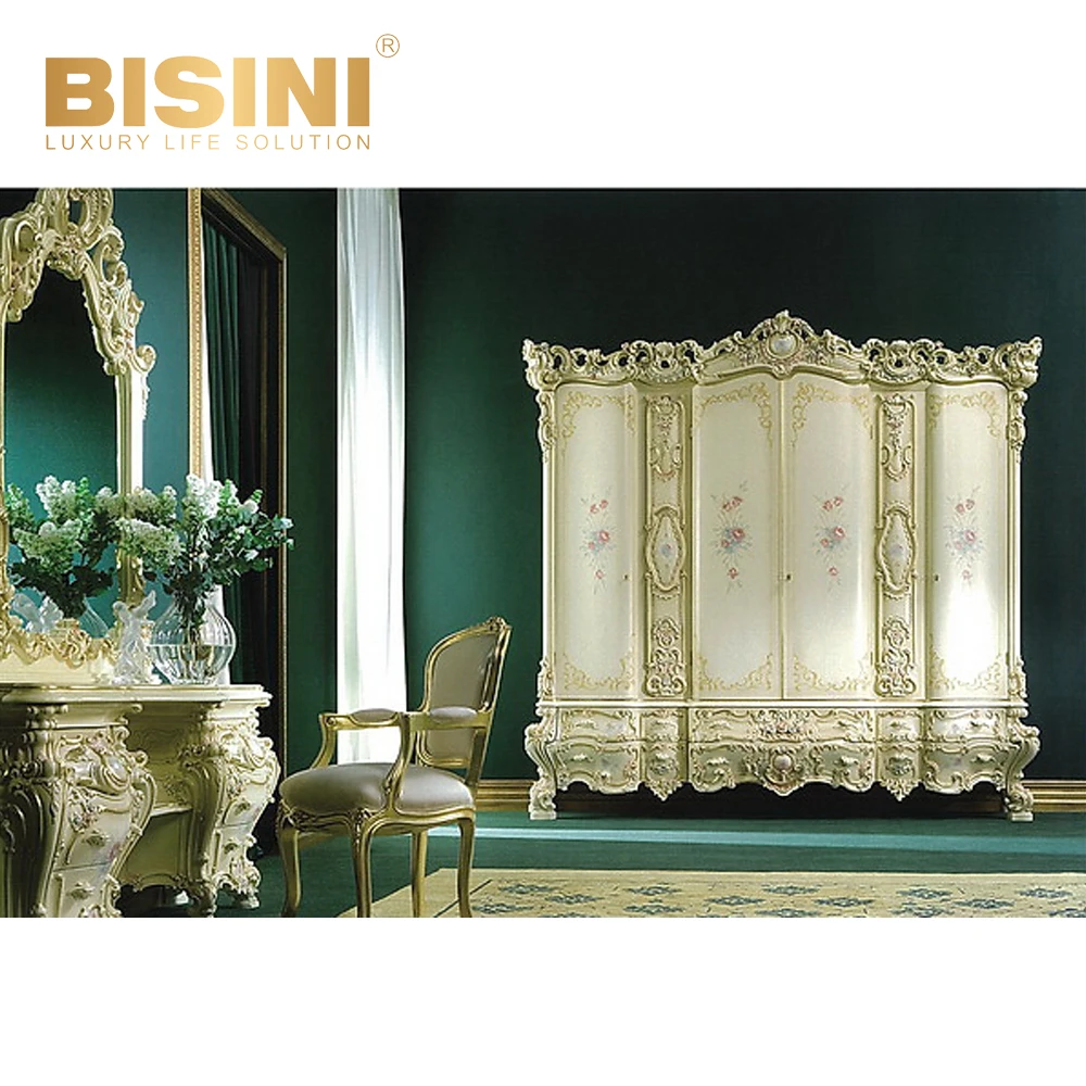 Exquisitely carved decorative patterns solid wood wardrobe with 2;4;6 door hand-carved flowers Bedroom furniture wardrobe