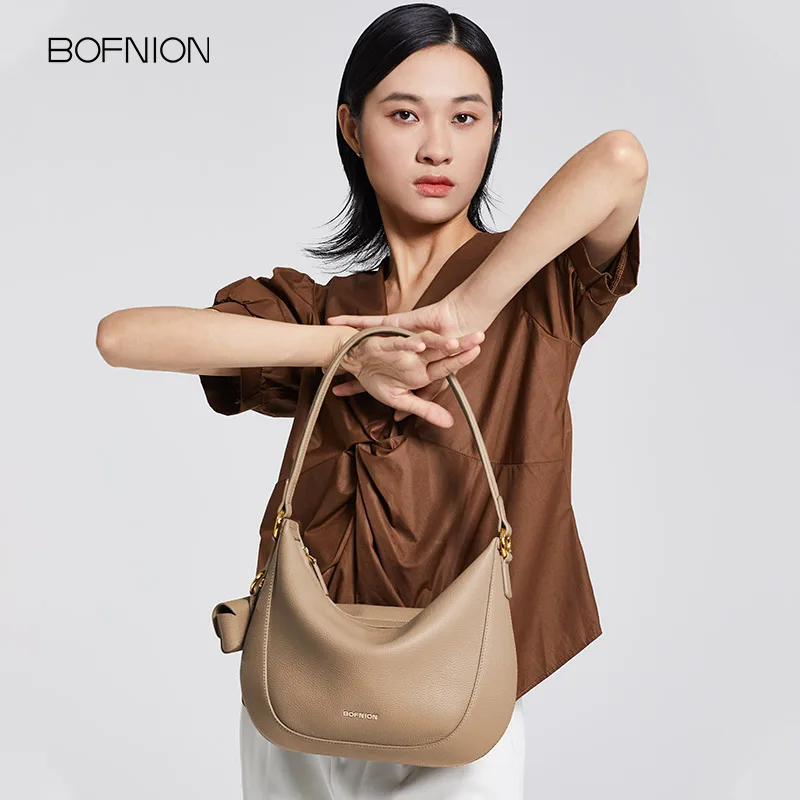 Designer high-end genuine leather women bag new geometric design niche underarm bag wholesale custom