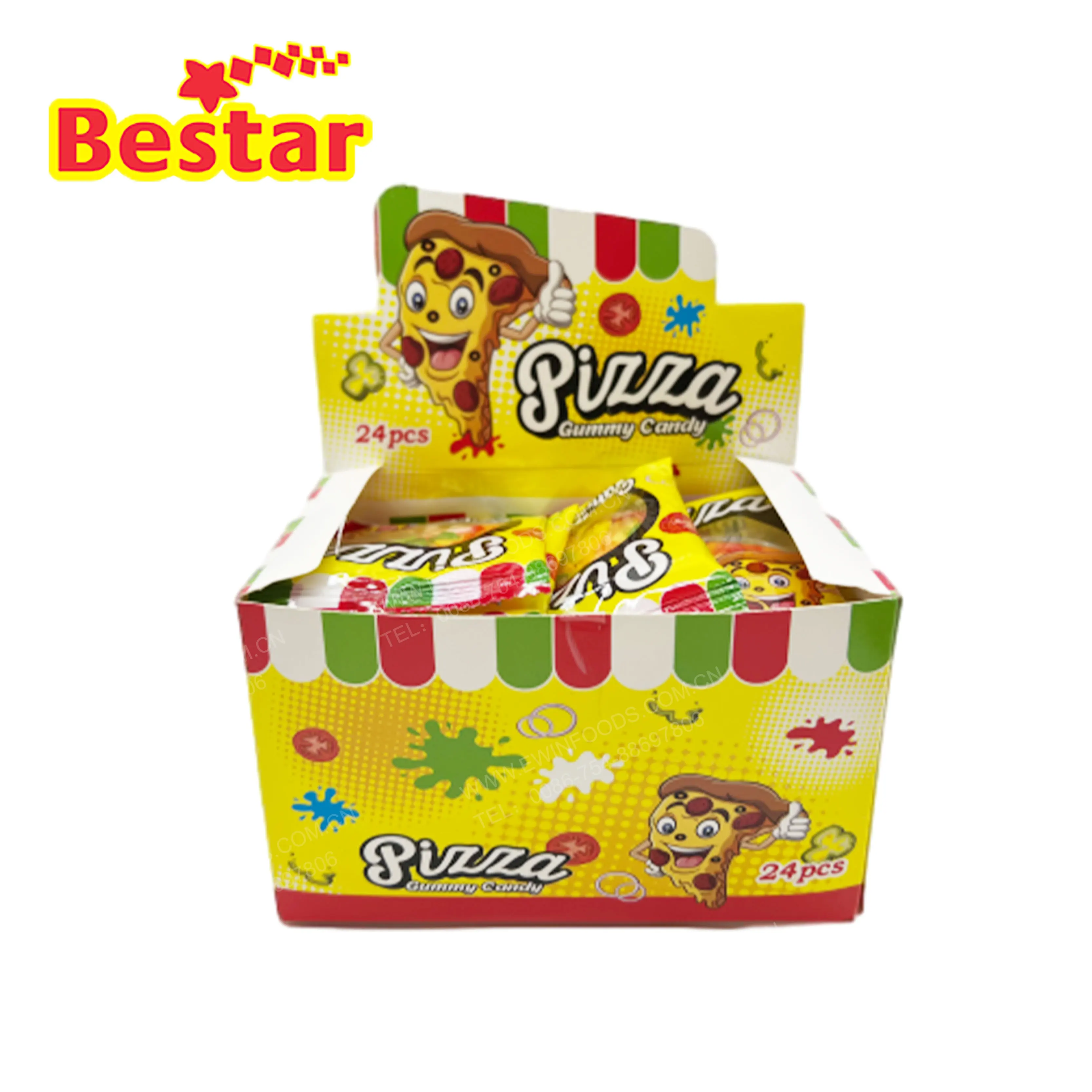 OEM Candy manufacturers Hot Selling Shandong Certificate Halal Pizza Soft Candy Fruit Flavor Pizza Gummy Candy For Wholesale