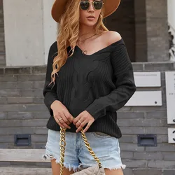 High Neck Cable Middle age pullover sweaters Logo Crewneck Pink Long Sleeve Chunky Knit Rajut Designs Sweater For Women