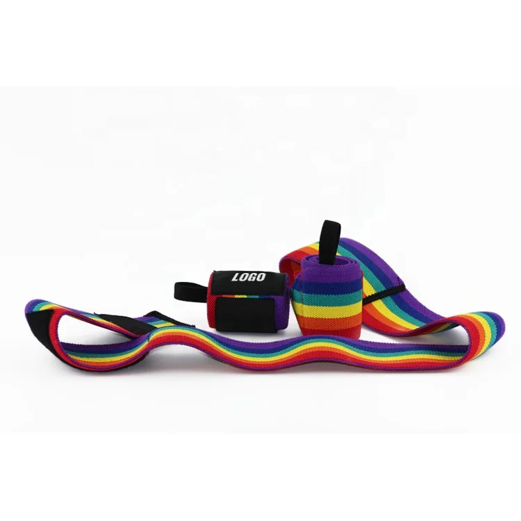 Hot Selling Custom Logo Rainbow Cotton Wrist Wraps Fitness