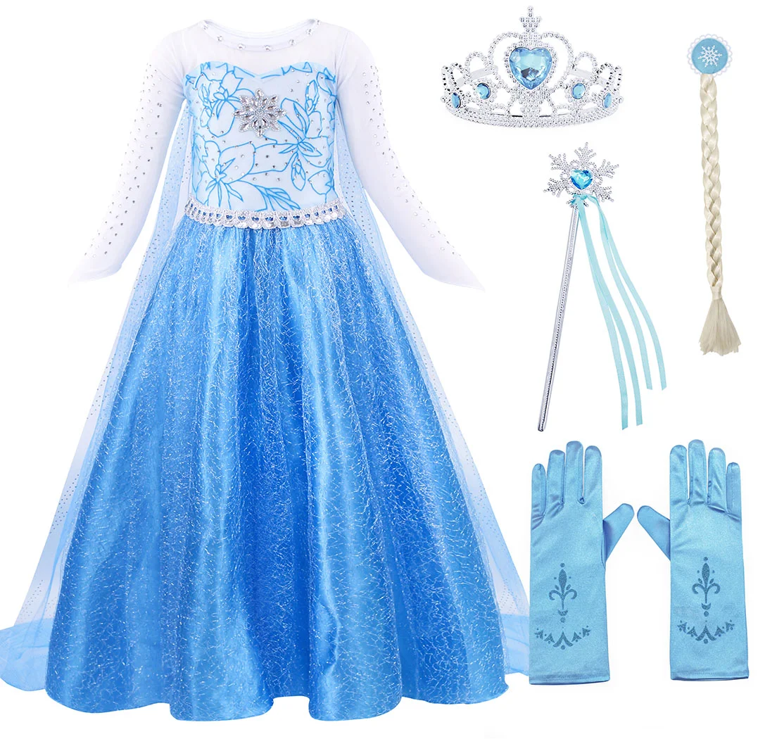 TV & Movie Costume Snow White Elsa Anna Sofia Aurora Rapunzel Little Mermaid Cinderella Halloween Party Cosplay Princess Dress