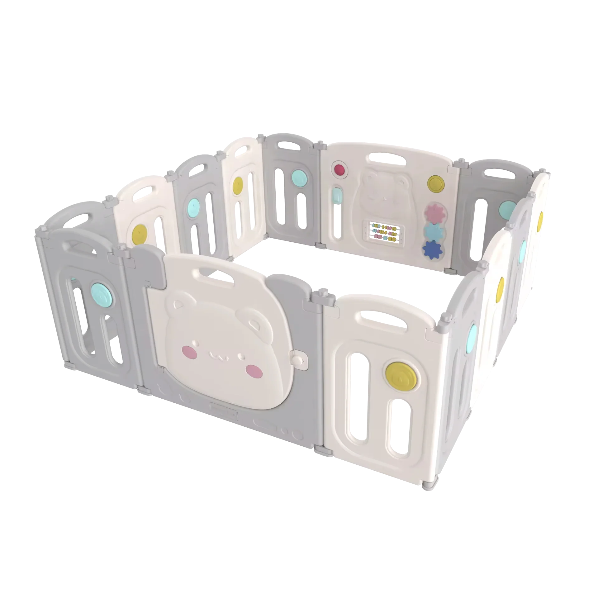 ABST Indoor Baby Furniture Playpen Folding Kids Plastic Play Pen for Home Children Play Area Portable Play Yard Baby Superyard