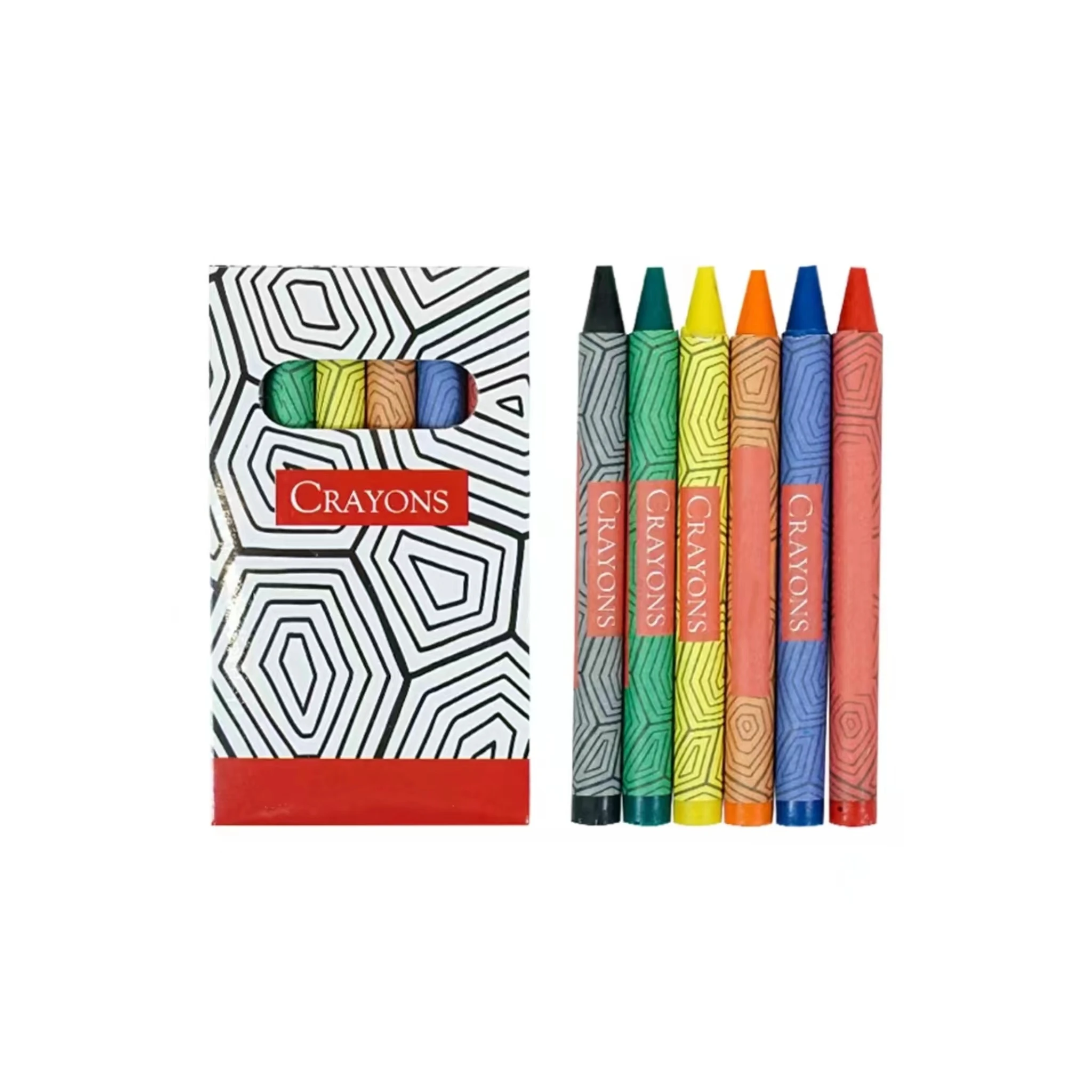 CE Certification Non Toxic Kids Drawing Stick Crayon Set Color Box Packing 4/6/8/12 Colors Mini Size Wax Crayon Set With Logo