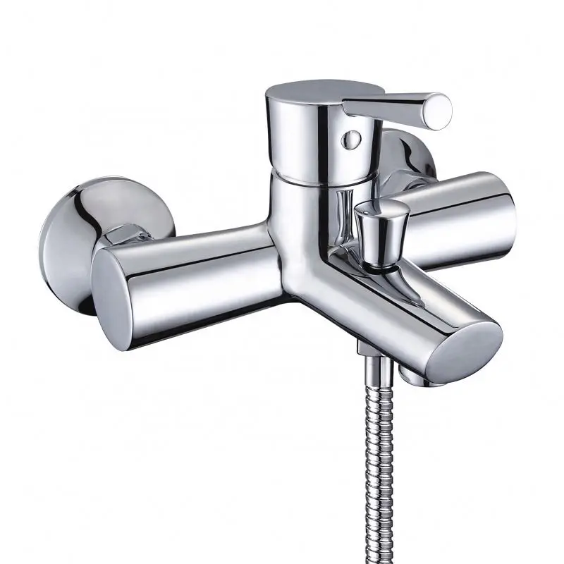 Однорычажный хромированный настенный смеситель для ванны и душа от китайского производителя