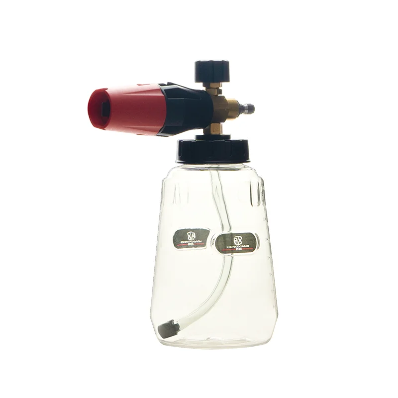 Auto Car Wash 1000ml Transparent Bottle High Pressure Car Washer Red 1/4 Nozzle Snow Foam Lance Cannon Gun