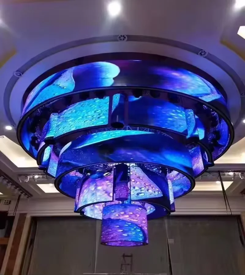 RGB p2.5 мм мягкий модуль изогнутый Гибкий внутренний рекламный светодиодный экран для цилиндрической колонны гибкий и дисплей