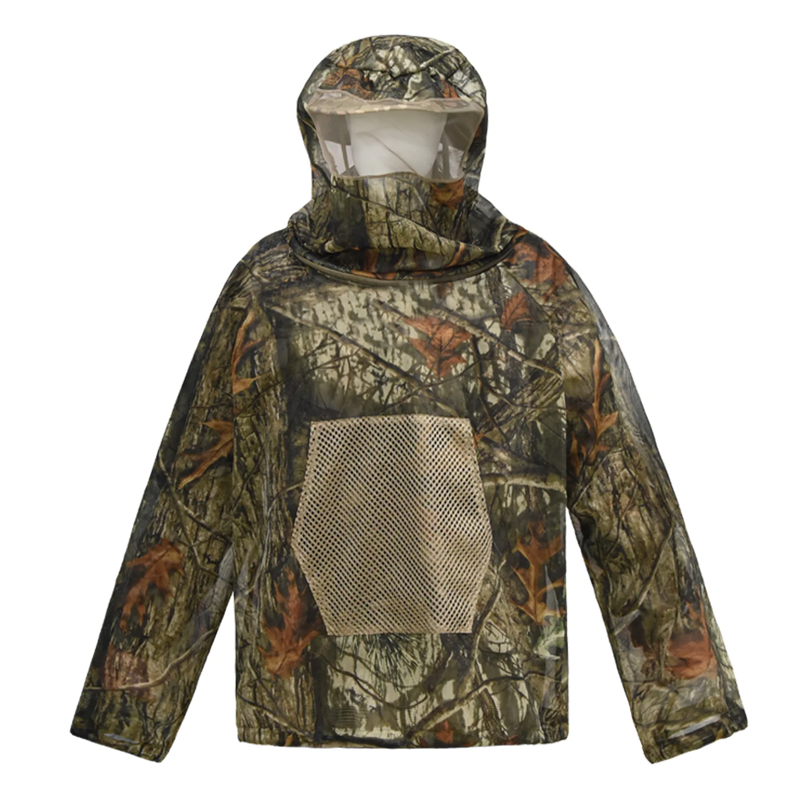 Camouflage Ghillie Suit Adventure Camping Mountain Climbing Net Gauze Hooded Mosquito Suit Fishing  Waterproof Field Training