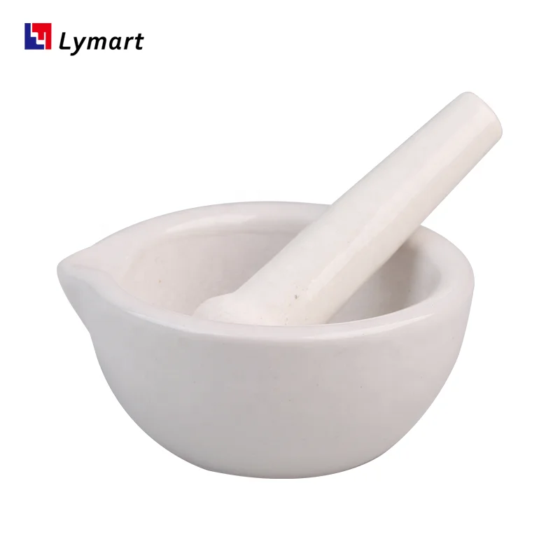 90mm white porcelain ceramic mortar for laboratory