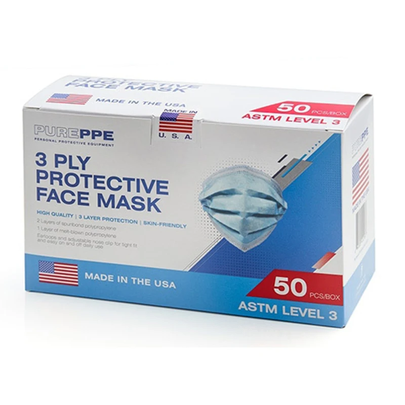 Индивидуальная одноразовая хирургическая маска для лица, 50 шт. в коробке