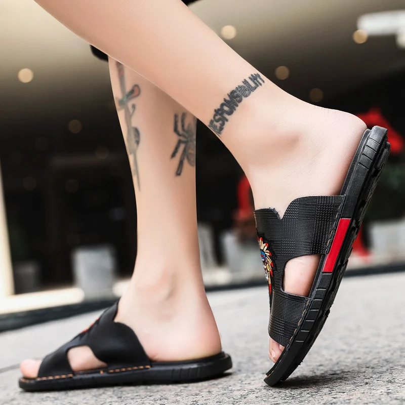 
Wholesale Hot selling Rubber Casual Daily Lightweight flip flop slipper leather hand-made sandals 