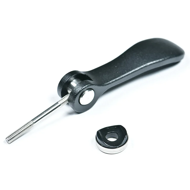 Black frosted surface aluminum material quick release clamp M4 M5 M6 rod adjustable handle thumb lever