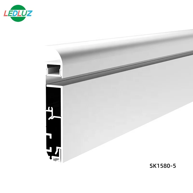 SK1580 Surface Mounted LED Skirting Lighting LED Aluminum Strip Profiles With PC Opal Diffuser
