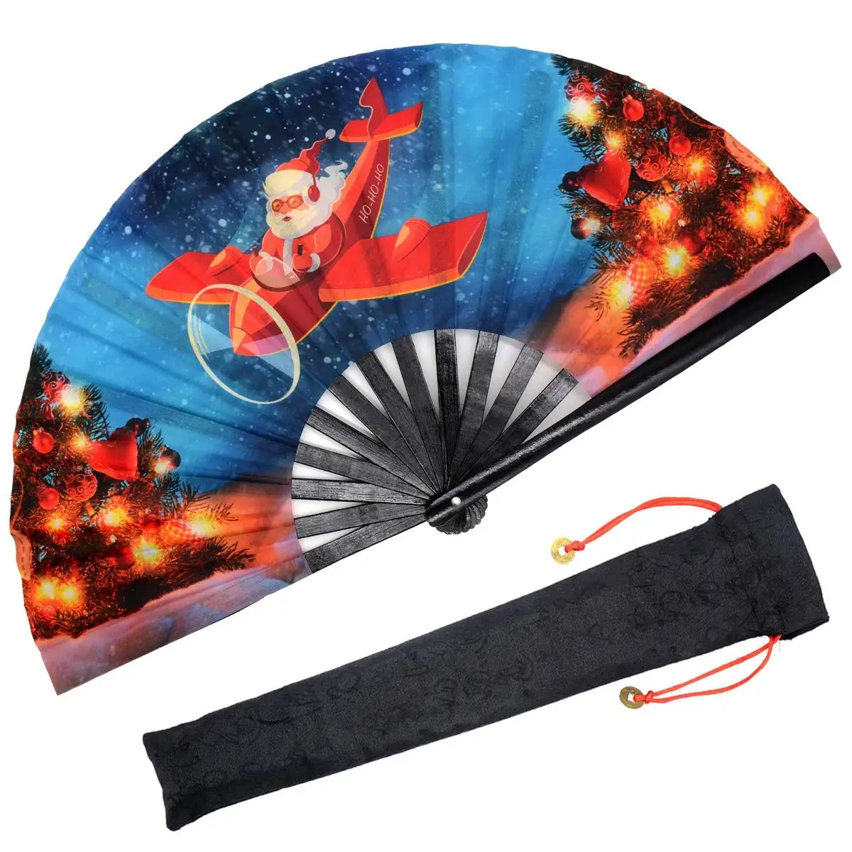 Большой, 33 см, Пользовательский логотип, атласная ткань из Оксфордского Шелкового бамбука, персонализированный ручной складной веер, Радужный веер