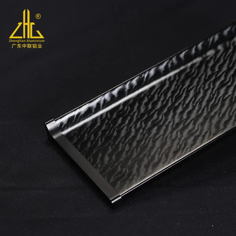ZHONGLIAN Modern Black Color Series Aluminum Kitchen Skirting Baseboard Skirting Board for Villa