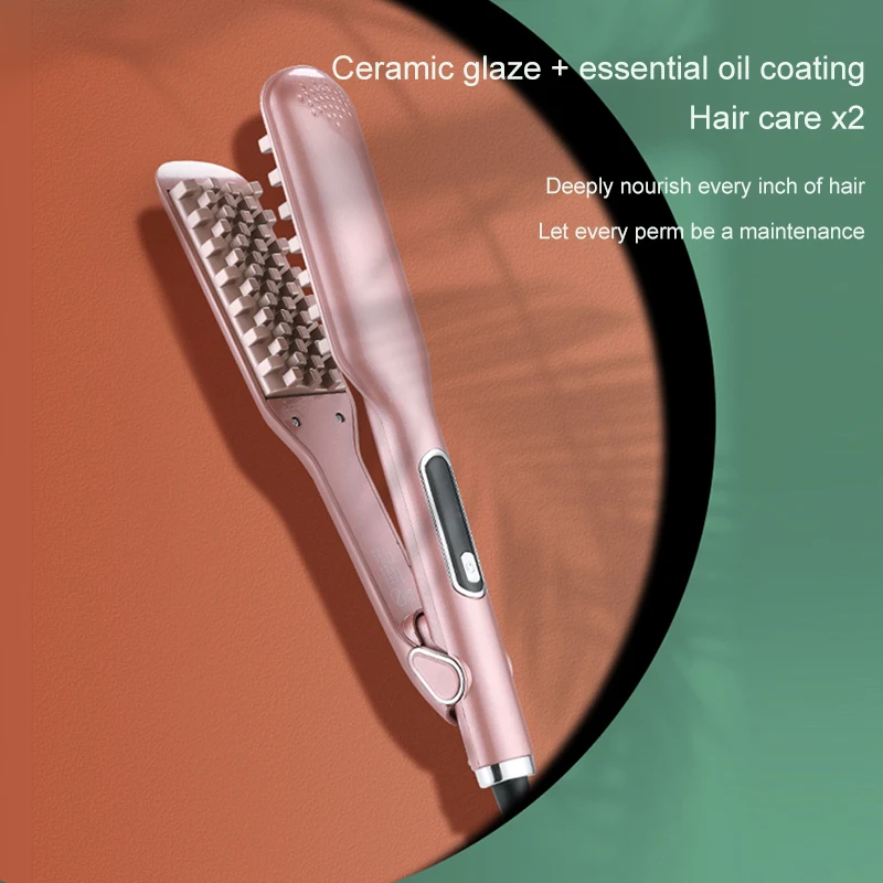 2022 Grid Hair Crimper Volumizer Ceramic Hair Curler Flat Iron Waver Negative Ion Volumizing Curling Styler Corn Perm Splint