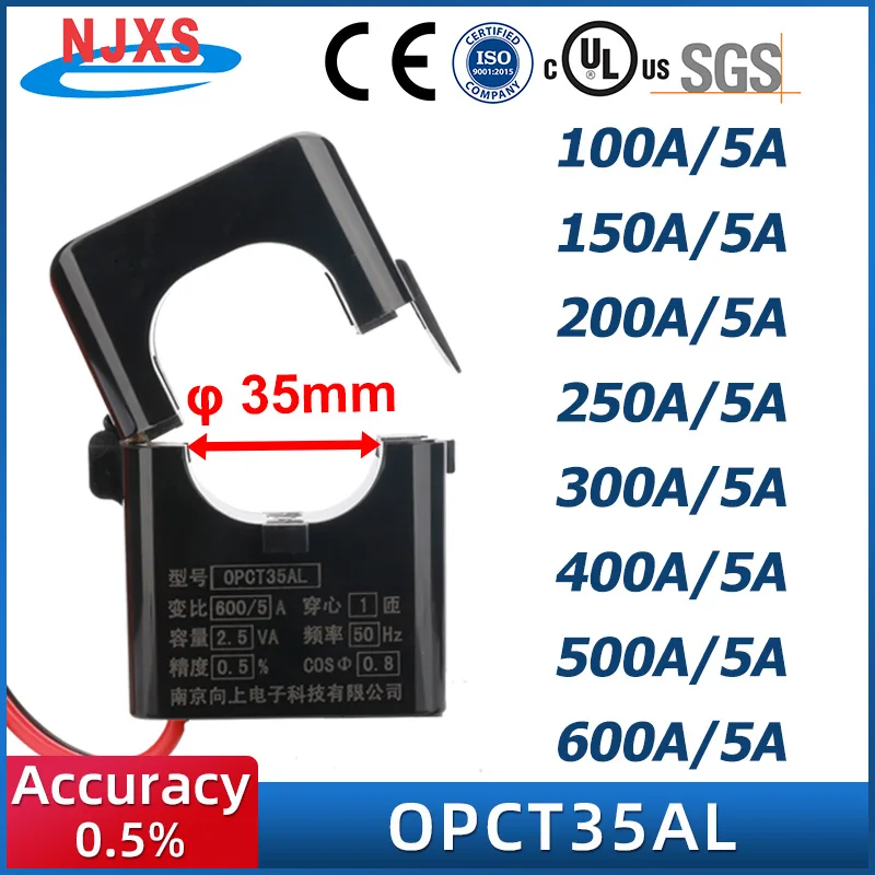 OPCT35AGL AC Current Transformer Sensor 0~750A Openclosed Ratios NJXSE Split Core Current Transformer Manufacture Price 100A
