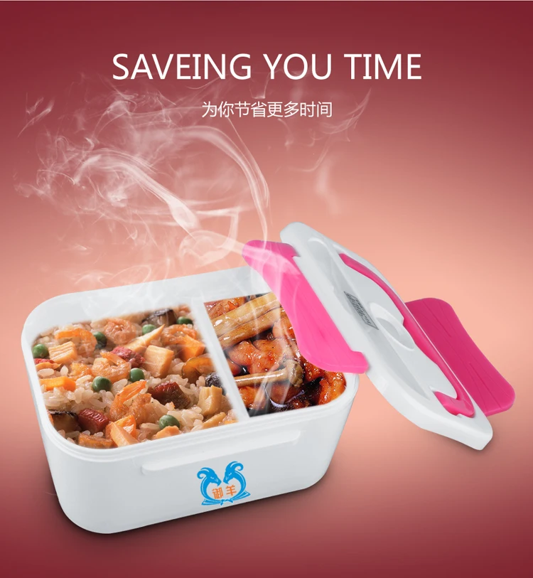 12V and Home Use 110V 2 in 1 Hot Lunch Box Food Storage Container electric heating plastic lunch box