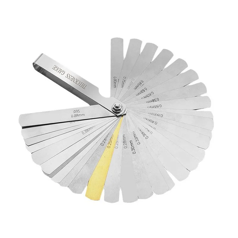 32 Blades Metric Feeler Gauge High Precision 0.04-0.88 Thickness Gages Gap Filler Feeler Gauges Measuring Tool Plug Feeler