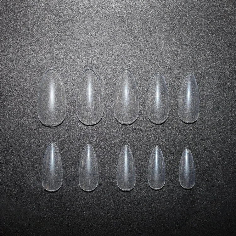 500 шт./пакет полное покрытие профессиональный Поддельные для Неил арта украшения для кончиков ногтей прозрачный DIY салонные длинный псевдо ожерелье, на каблуке-шпильке миндаля накладные ногти