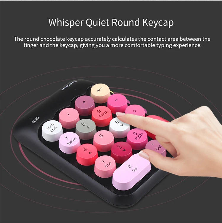 Retro Mini Numerical Keypad Abs Material Wireless Usb Keyboard Mouse Combo Home Office Keyboard