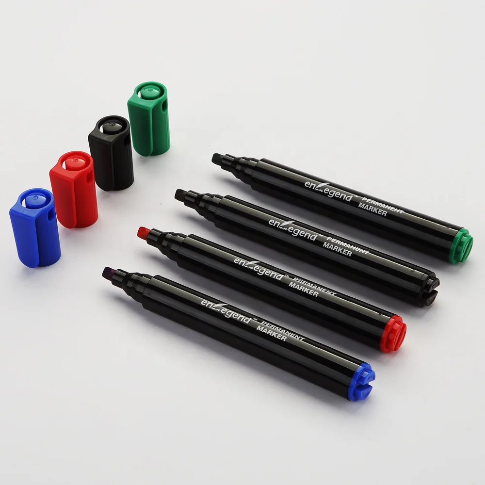 4 Pcs Refillable Waterproof Permanent Marker With PVC Wallet