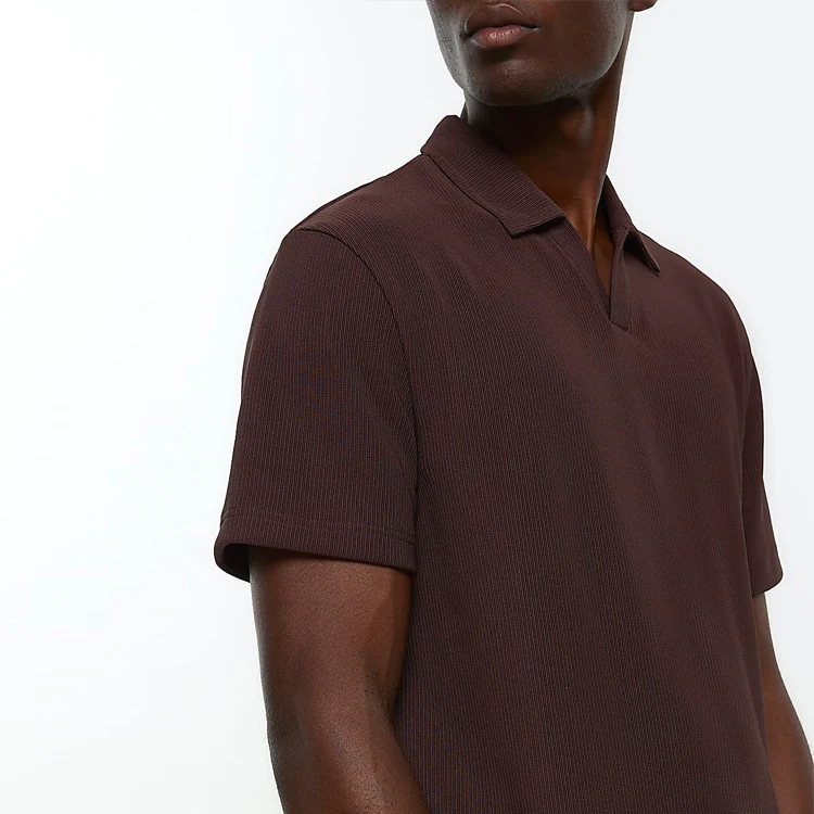 Polo T-shirt Soft Business Summer Polo Shirt Plain V Neck Short Sleeve Wholesale Custom High Quality Casual Men Blank Knitted