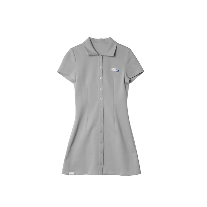 Drop Shipping 2000s Fashion Polo Collar Button Front Skirt Mini Dress Soft  Preppy Style Dress