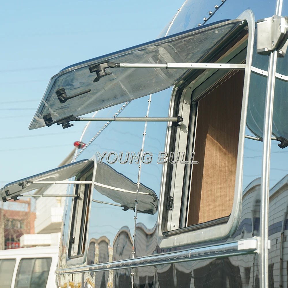 Youngbull 2023 Cost effective Mirror Stainless Steel Airstream RVs campers travel trailer