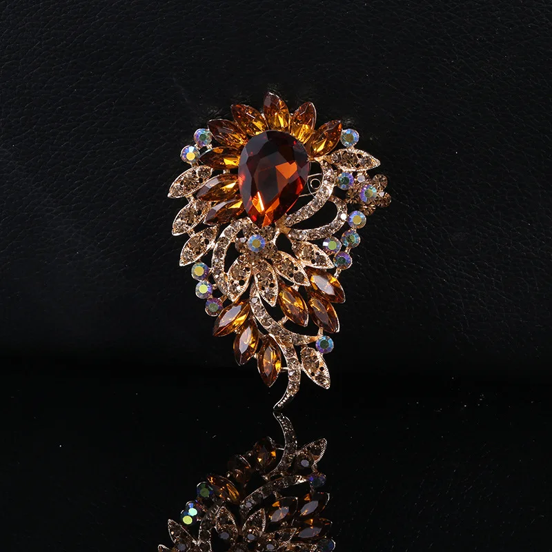 DAIHE 2024 New Arrival High Quality Wedding Bridal Brooch Pin Crystal Rhinestone Brooch