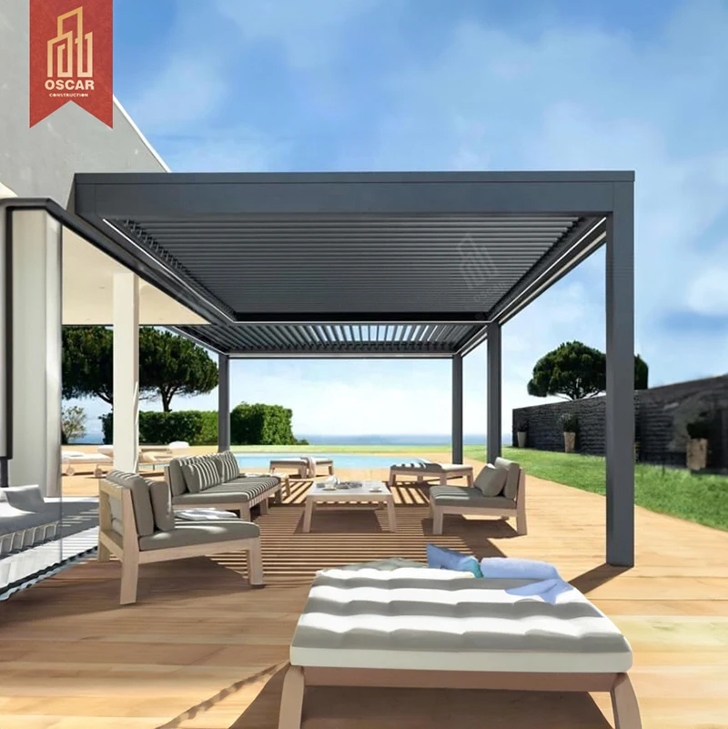 Retractable Outdoor Pergola More Oscaracso Customized Adjustable Louvered Roof Waterproof Pavilion