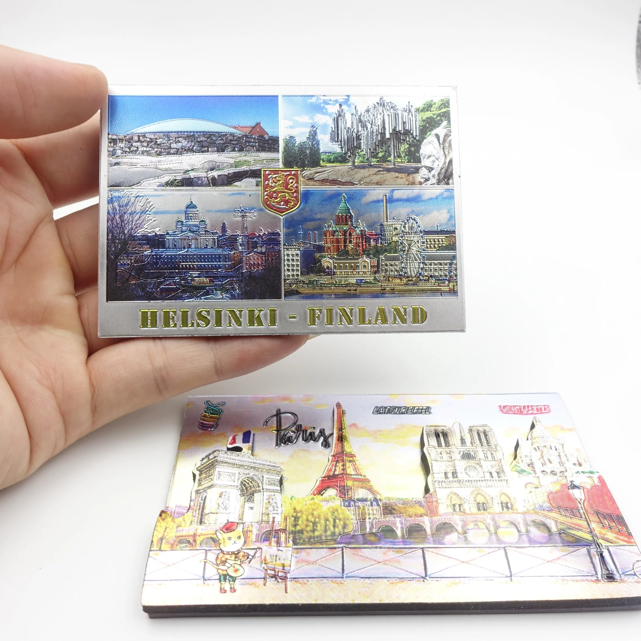 Custom logo travel gifts souvenirs city landscape foil refrigerator magnet promotional gifts travel handicrafts