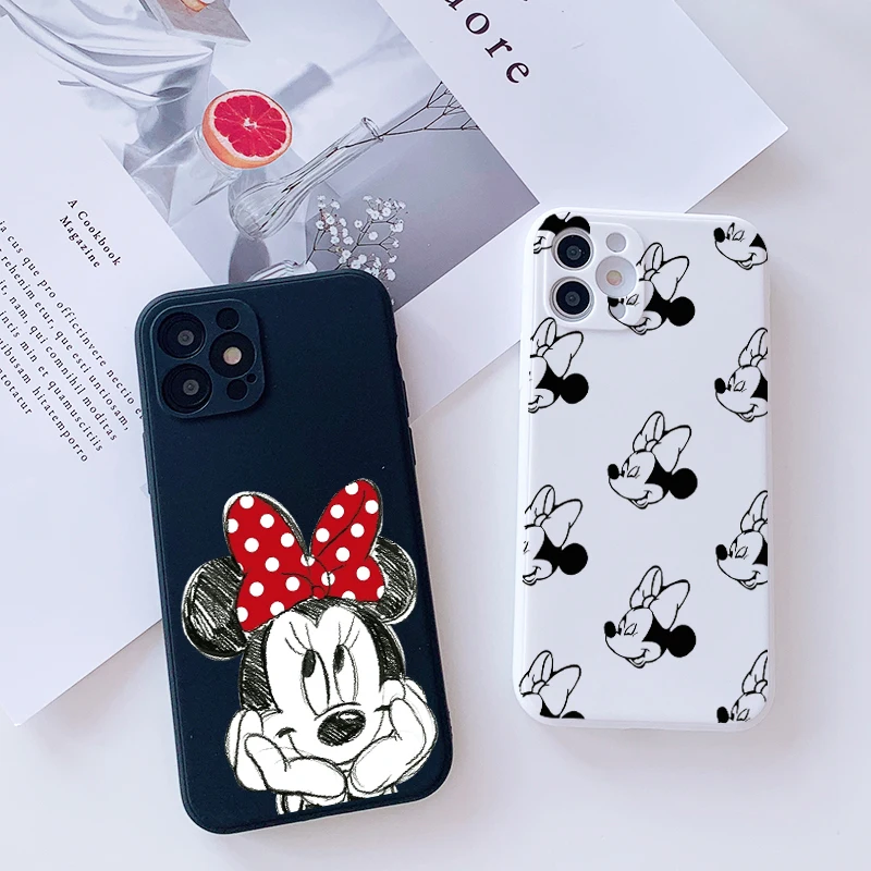 Cartoon mouse duck bear style Phone Case for iPhone 13 12 11 Pro XR X Xs Max 8 7 Mini Frosted Silicone Cases Soft Back Cover