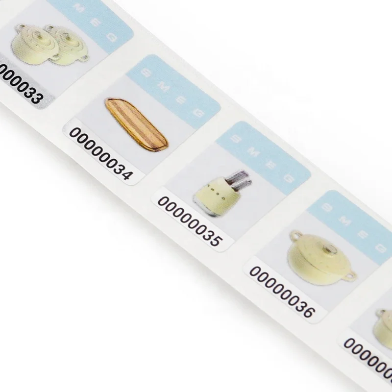 Custom printing variable data serial number logo sticker kitchen utensils label sticker