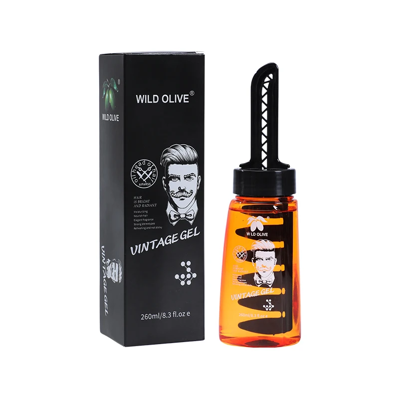 Men Extreme Hold Hair Gel Curly Hair Styling Gel Wax Private Label Custom Styling Hair Gel With Comb